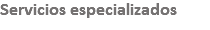 Servicios especializados